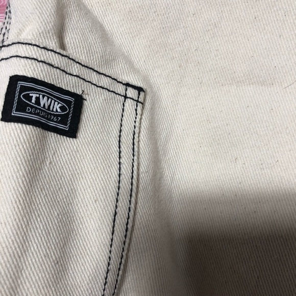 Twik Cream Denim with Black Accent cargo pants-size 27- new- for work or play - Picture 10 of 16
